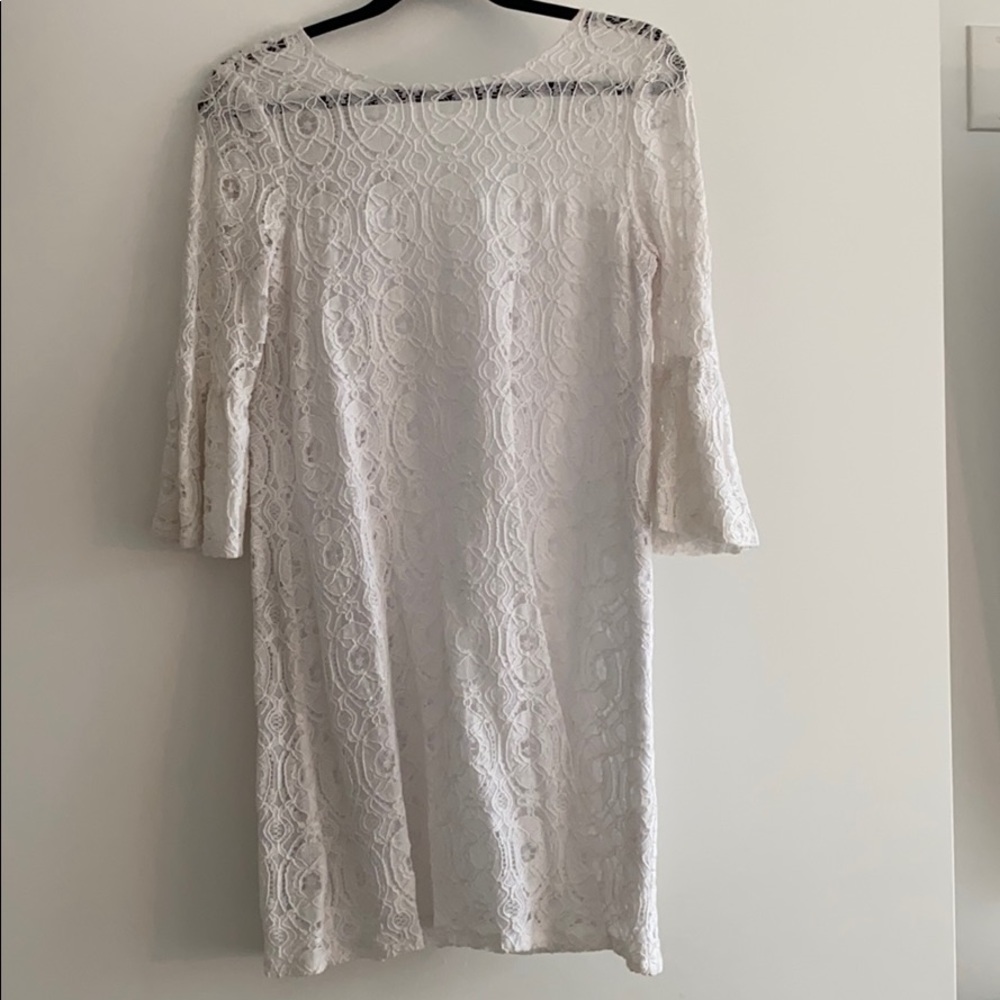 White lace mini dress